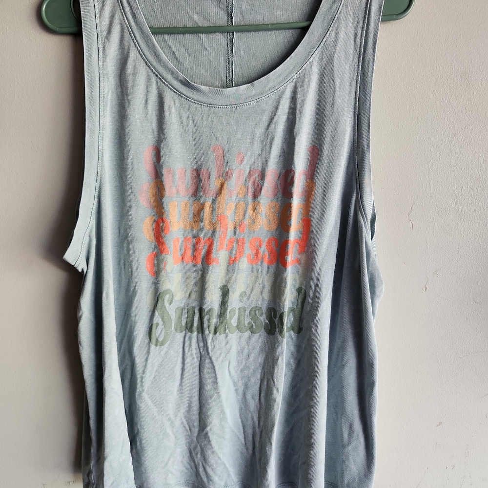 Sunkissed Graphic Tank Top - Light Blue Maurices Womens Size XL